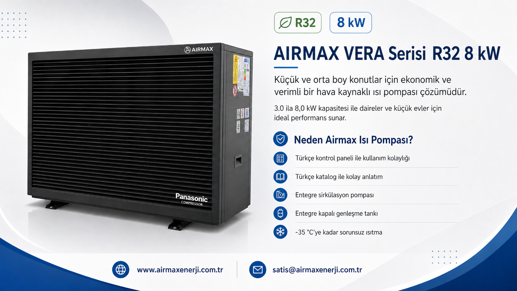 Airmax VERA Serisi R32 - 12 KWatt Isı Pompası - Görsel 3